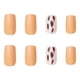 thumbnail image 2 of Uñas postizas a presión, regalo para mujer, 24 piezas, diseño de tablero de ajedrez, hojas de arce, estampado de leopardo, manicura, uñas postizas., 2 of 3