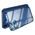 thumbnail image 6 of ELEHOLD for iPhone 12 6.1 Inch Case with Buckle Safety Lock, Slim Metal Bumper Frame Matte Clear PC Back Glass Lens Film All-Inclusive Camera Lens Full Protection Case for iPhone 12,Blue, 6 of 8