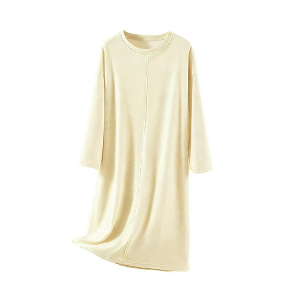 Gytharion Long Sleepshirts for Women Lightweight Loose Crew Neck Nightgown Soft Comfy Long Sleeve Pullover Nightdress Sleepwear Loungewear