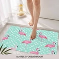 thumbnail image 6 of Green Flamingo Doormat Outdoor Entrance 16"x24", Polka Dot Modern Art Absorb Moisture Dirt Door Mats, Non-Slip Rubber Backing Floor Mats Indoor, Low-Profile Front Door Rugs, 6 of 9