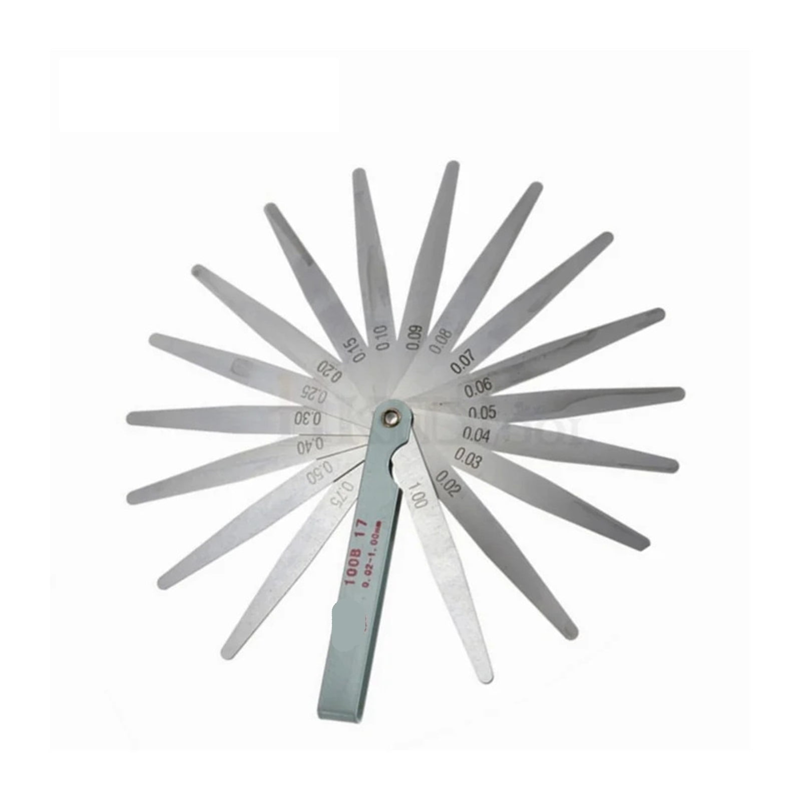 100mm Length Metric Feeler Gauge 17 Blade Gap Filler 0.02-1.00mm Thickness Measurement Layout Tool ,Easy Identification