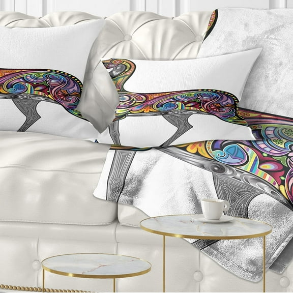 Designart Colorful Antelope - Animal Throw Pillow - 12x20