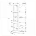 thumbnail image 6 of Bookshelf, Modern Industrial 5-Tier Asymmetrical Zig-Zag, Taupe Shelves, Black Metal Base, 60"H | Taupe | MDF, 6 of 7