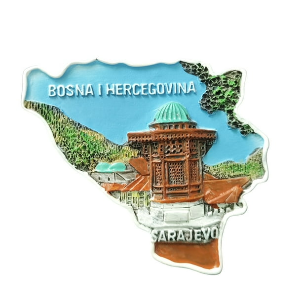 Imán de resina 3D para nevera Sarajevo de Bosnia y Herzegovina