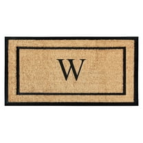 A1HC Natural Coir and Rubber Monogrammed Door Mat, 24x48 in, Thick Durable Thin Profile Welcome Mat for Front Porch & Entryway