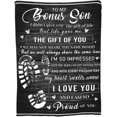 thumbnail image 4 of Stepson Gifts to My Bonus Son Blanket Throws from Stepdad Blankets Throw Wedding Day Adoption Gift for Birthday Thanksgiving 50x60 in, 4 of 5