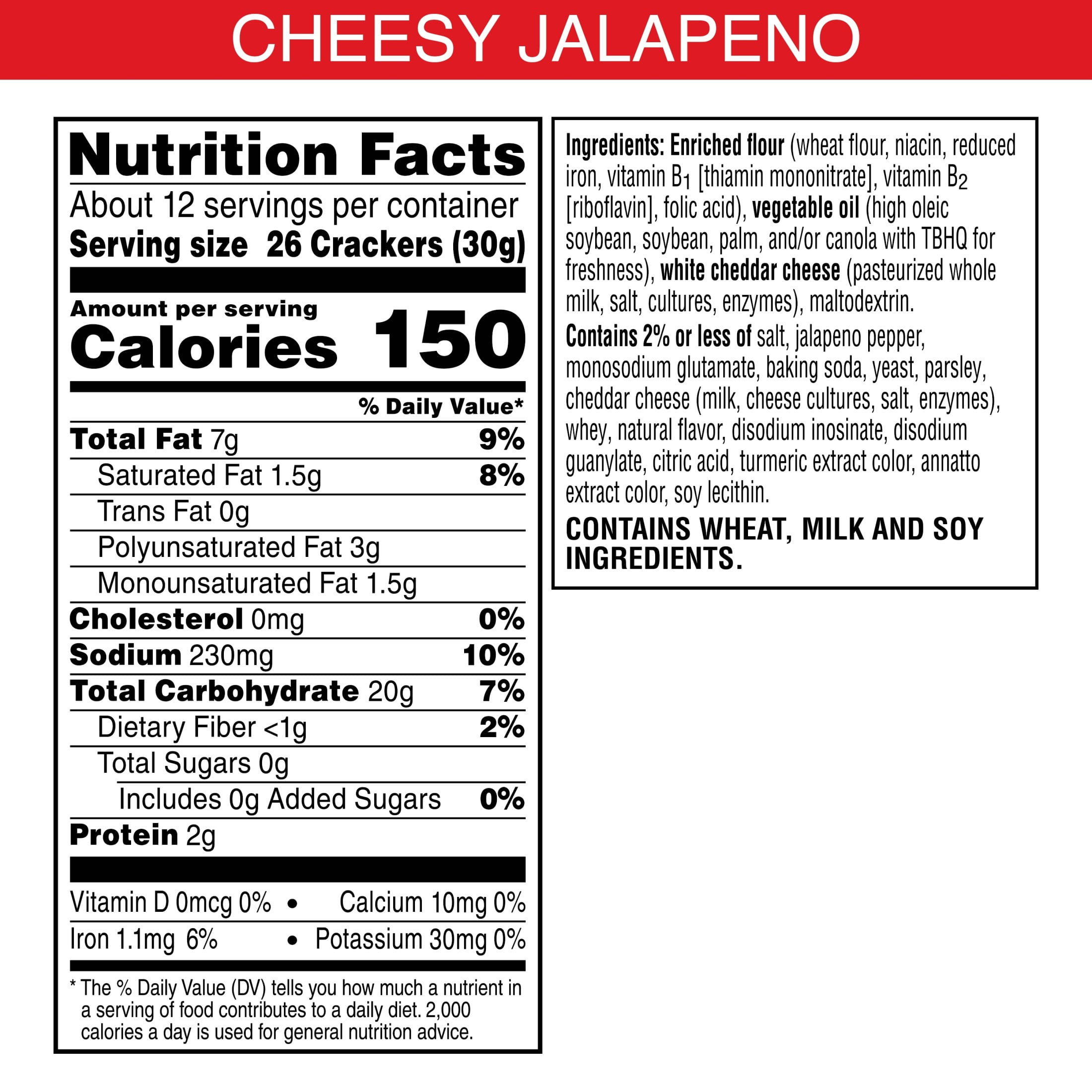 スキー jalapenyo Cheez-It Cheesy Jalapeño Cheese Crackers, Baked Snack