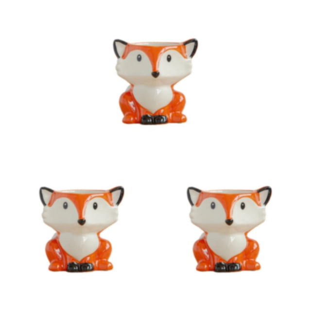 Wweixi Durable Animal Planter - Lightweight And Portable Succulent Pot Small Ceramic Plant Pot Stylish foxes 3Set