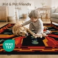 thumbnail image 4 of ODIKA 3'x5' Washable Accent Rug Pet Friendly, Non-Shedding Mat Gamepad Motif Border Cracked Field Burst Alfombra Gamer Glowing Playful for Bedside, Nursery Room, 4 of 7