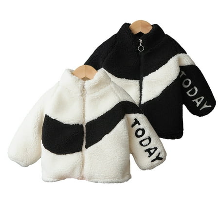 Godderr Baby Toddler Autumn Winter Fleece Jackets for Boys Girls 9M-4Y Kids Warm Winter Coats Outwear Newborn High Zip Neck Fuzzy Warm Overcoat