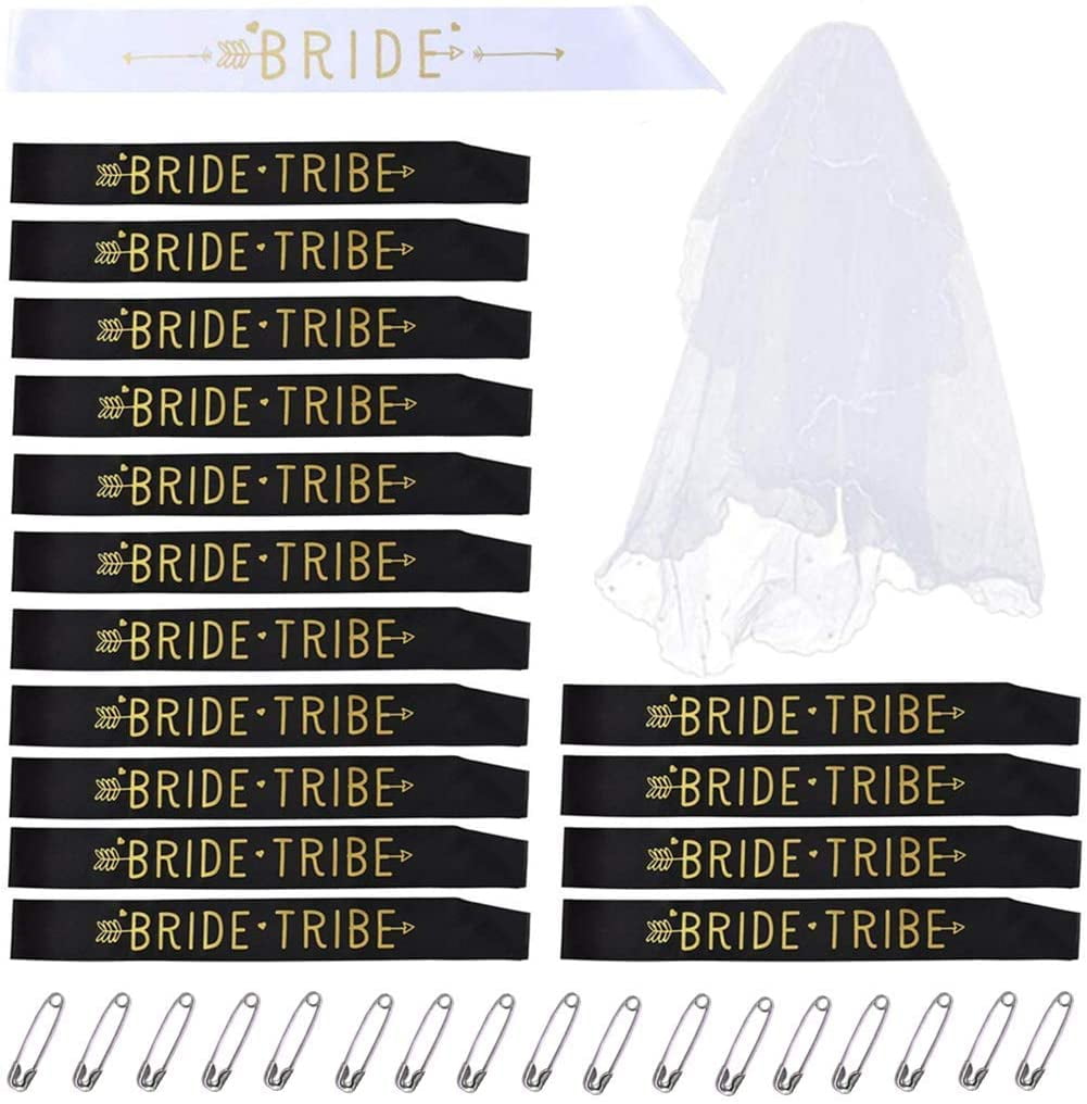 24pcs Hen Party Sash Bride & Bride Tribe Satin Sash for Bridal Shower