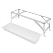 Livestock Feed Trough, Stainless Steel Long Large Capacity Horse Feeder Water Trough with Stand for Calves, Goats, Sheep, Horses