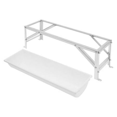 Livestock Feed Trough, Stainless Steel Long Large Capacity Horse Feeder Water Trough with Stand for Calves, Goats, Sheep, Horses