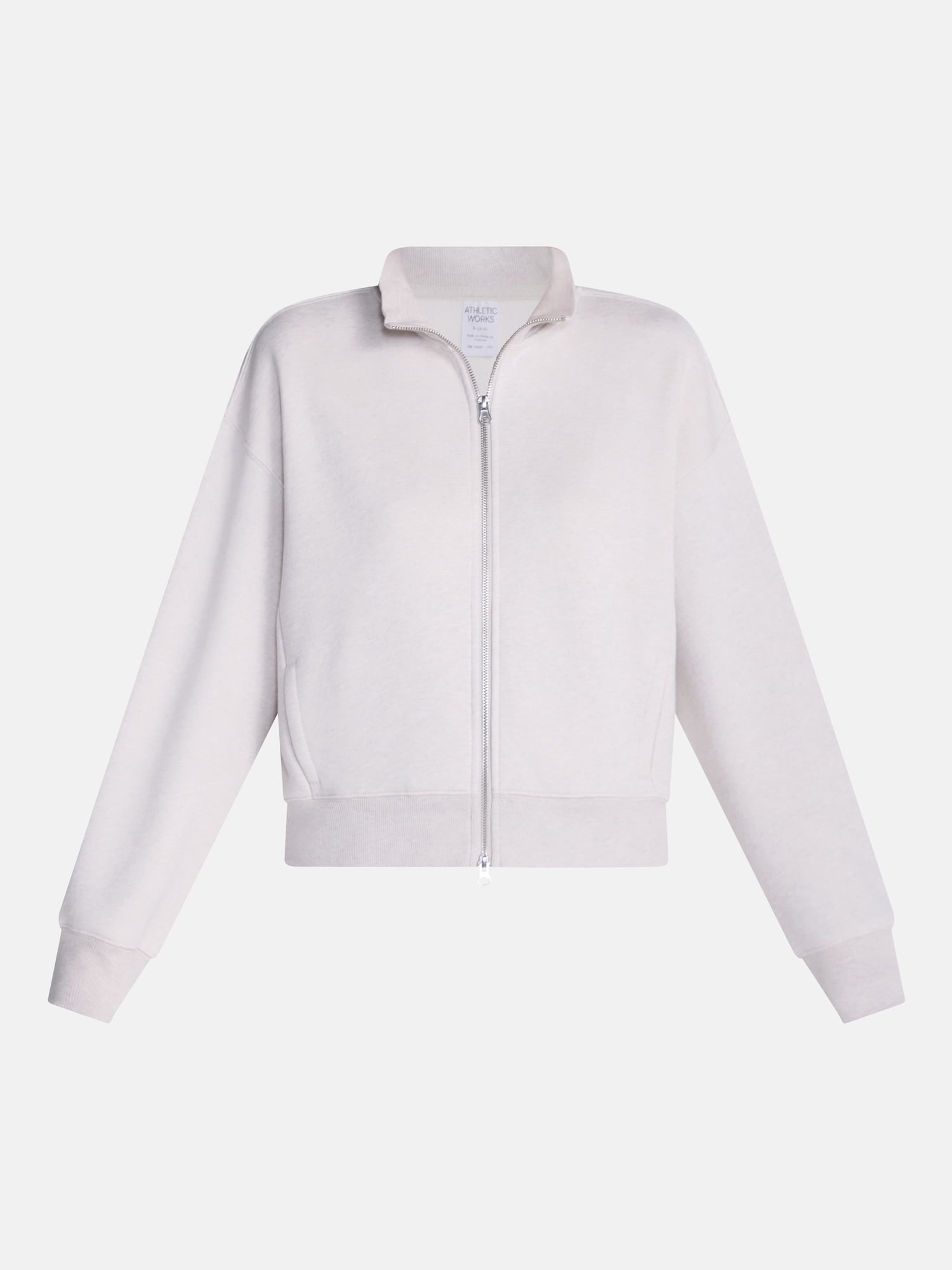Athletic Works Women's Cropped Fleece Bomber Jacket with Long Sleeves, Sizes XS-XXL