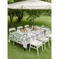 thumbnail image 4 of Outdoor Tablecloth with Umbrella Hole for Patio/Picnic/Party/Camping, Spring Plants Waterproof Table Cloth Rectangle Table Cover Washable, Watercolor Leaves Birds Flowers Gray Plaid (60"x 120"), 4 of 8