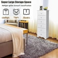 thumbnail image 5 of 6 Drawer Dresser, 53.5’’ Chest of Drawers, Modern Closet Drawers with Metal Handles, Wood Dressers & Chests, Tall Dresser for Bedroom, Living Room, Hallway (White), 5 of 9