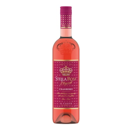 Stella Rosa Cranberry Semi-Sweet Red Wine, 750ml Glass Bottle, Piedmont, Italy
