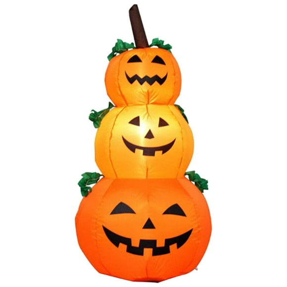 Fantasma inflable para decoraciones de Halloween Juguetes inflables para exteriores, decoraciones de patio con luz inserción fija Tres calabazas