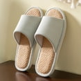 thumbnail image 2 of Bibifish Womens House Slippers Linen Breathable Non Slide Sandals Home Indoor Casual Flat Slippers, 2 of 4