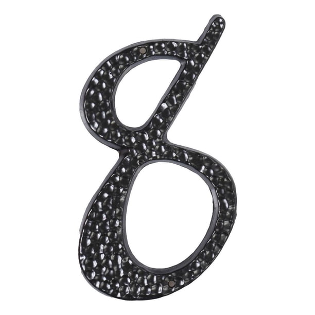 Número 8 Hy-Ko Aluminio Negro 7.62X5 Cm