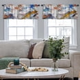 thumbnail image 4 of LALILO Kitchen Curtain Valance Spring White Flowers Rod Pocket Window Curtain 52"x 18" Set of 2, 4 of 7