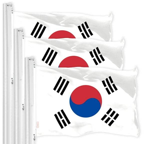 South Korea South Korean Flag 3x5FT 3-Pack 150D Printed Polyester By G128
