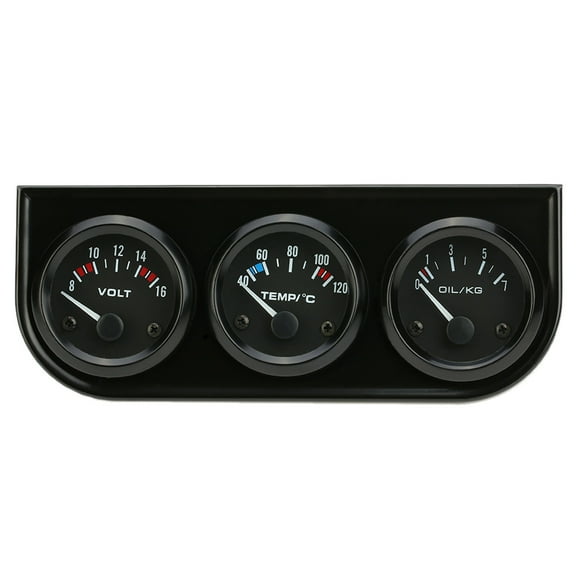 Voltage 3 In 1 Triple Gauge Kit 12V LED Backlight High Sensitivity High Accuracy Oil Pressure Water Temperature Voltmeter