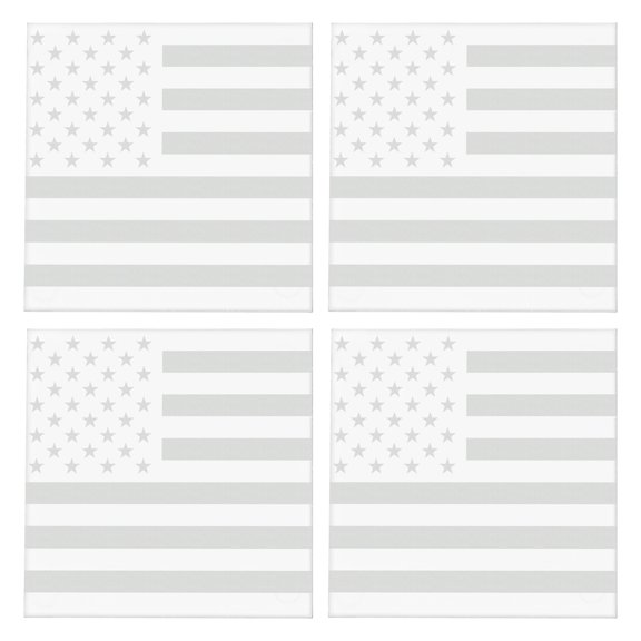 American Flag 3.5" Etched Glass Coasters by DCM Solutions (Full Etch, 4 count)