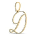 thumbnail image 2 of 10kt Yellow Gold Womens Round Diamond D Initial Letter Pendant 5/8 Cttw, 2 of 2
