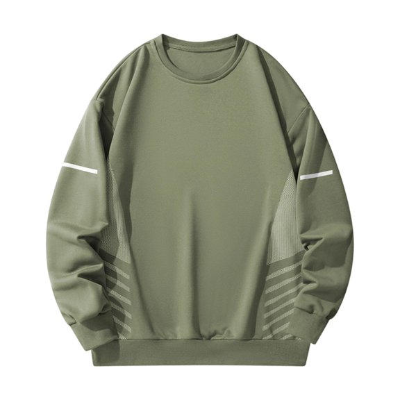 Long Sleeve Shirts for Men Loose Casual Crew Neck Athletic Shirt Fashion Solid Color Workout T Shirts For Gym Running