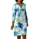 thumbnail image 3 of Vestido para Mujer Invierno Mujer Vintage Vestido Casual Estampado De Flores Cuello En V Algodón Lino Longitud Media Manga Larga, 3 of 5