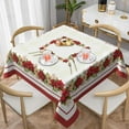thumbnail image 2 of Christmas Tablecloth Square 70x70 Inch Winter Floral Leaves Print Holiday Theme Decorative Table Cloth Seasonal Rustic Farmhouse for Indoor Party Kitchen Dinner Picnic Decor, 2 of 5
