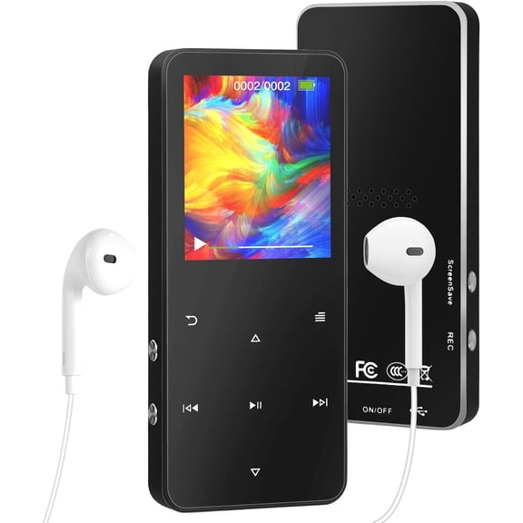 MP3 Player 32GB, Portable 5.2 MP3 MP4 Player with Speaker, 1.8" Full Screen, FM Radio, Voice Recorder, E-Book, HiFi Sound, for and Travel