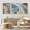thumbnail image 4 of Italy Amalfi Coast Wall Art Posters Italian Travel City Canvas Wall Decor Italy Beach Landscape Art Pictures Vintage Amalfi Coast Painting for Bedroom Living Room Unframed, 4 of 6