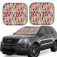 thumbnail image 2 of Picia Cute Doodles 2 Piece Car Windshield Sun Shade Foldable | Foldable Sun Shield for Front Window Blocks UV Rays and Keeps Your Vehicle Cool-Large, 2 of 7
