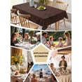 thumbnail image 5 of Brown Flowers Table Cloth, Waterproof Tablecloth for Square Tables, Japanese Abstract Floral Plants Simple Art Reusable Washable Fabric Table Cover for Restaurant Kitchen Dining Tables 54"x54", 5 of 9