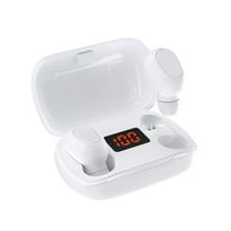 LACKUST L21 Pro 9D Stereo Sports Earbuds,Clearance Noise Cancelling Bluetooth Headphones for Kids,350mAh Charging Box,Wireless Bluetooth Headphones with Microphone,White