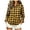 Yellow, variant on Ghalytn Women Buffalo Plaid Button Down Shirt Lapel Collar Roll Up Long Sleeve Curved Hem Casual Blouse