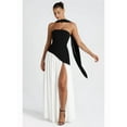 thumbnail image 3 of Women'S Off-the-Shoulder Tube Dress with Side Design, Suitable for Going Out Casual Elegant Club Party Long Dress Black & White L, 3 of 7