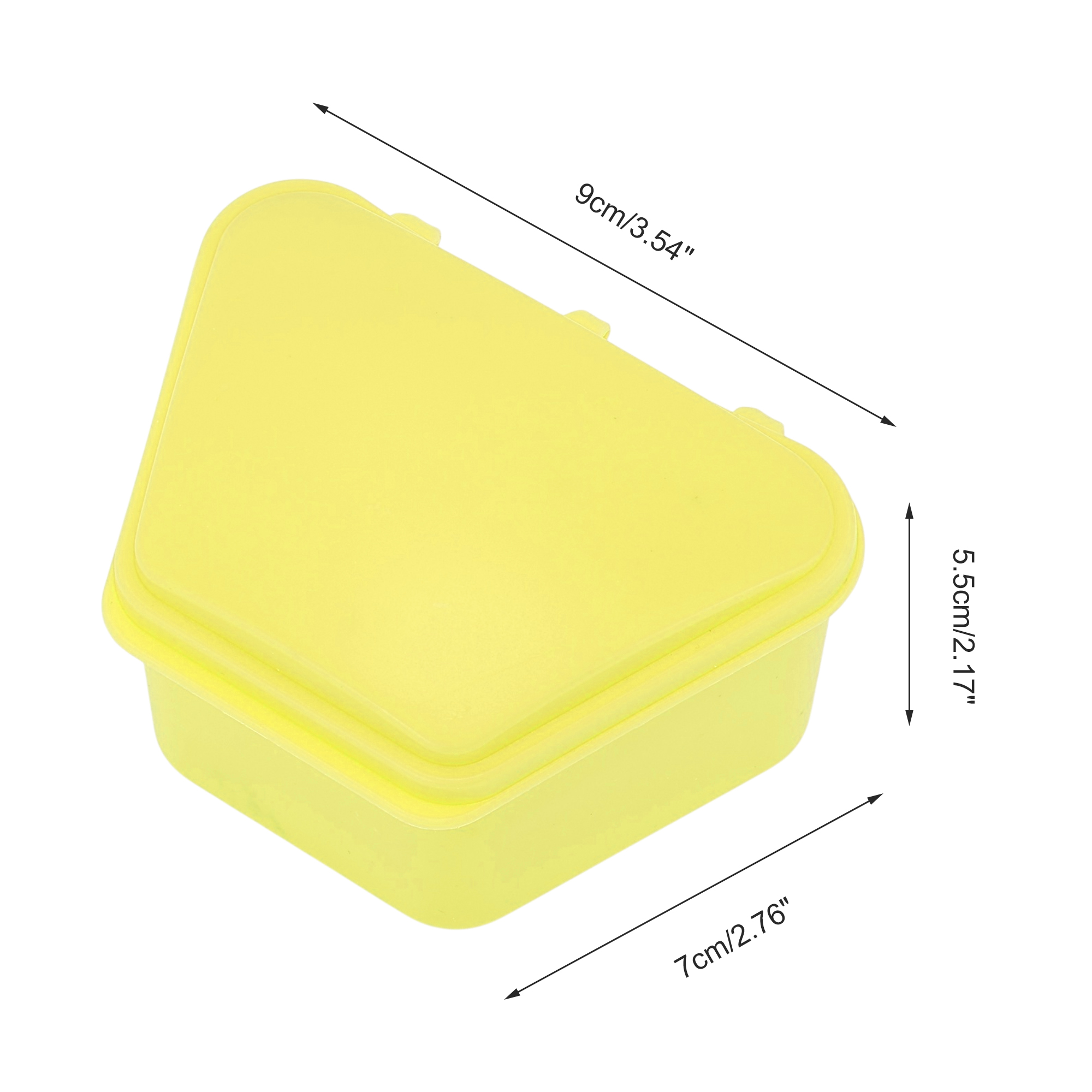 Unique Bargains Portable Trapezoidal Retainer Case Braces Box 1 Pc Yellow