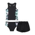 thumbnail image 6 of YiZYiF Girls 4Pcs Printed Swimsuit Long Sleeve Coat with Racerback Tank Top Shorts Briefs for Bathing Pool Beach Swimming Zipper Lily 6, 6 of 7