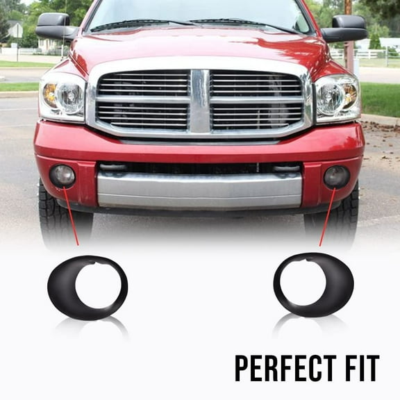 PIT66 Fog Light Bezel, Fit for 02-08 Dodge Ram 1500/03-09 Dodge Ram 2500 3500 Driver & Passenger Side Left/Right