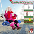 thumbnail image 3 of Metal Swing Sets for Outside, Kids Backyard Swing Set with 1 Saucer Swing Seat & 1 Belt, Ground Nail, 2 In 1 Outdoor Swing Set, Backyard Playground Swing Set for 3-12 Year, Max Weight 110 lbs, 3 of 9