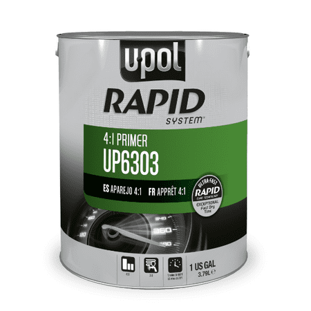 Grey Systems - U-POL 6303 Rapid System Primer, Gray, 1 Gallon Tin (Upol 6303)
