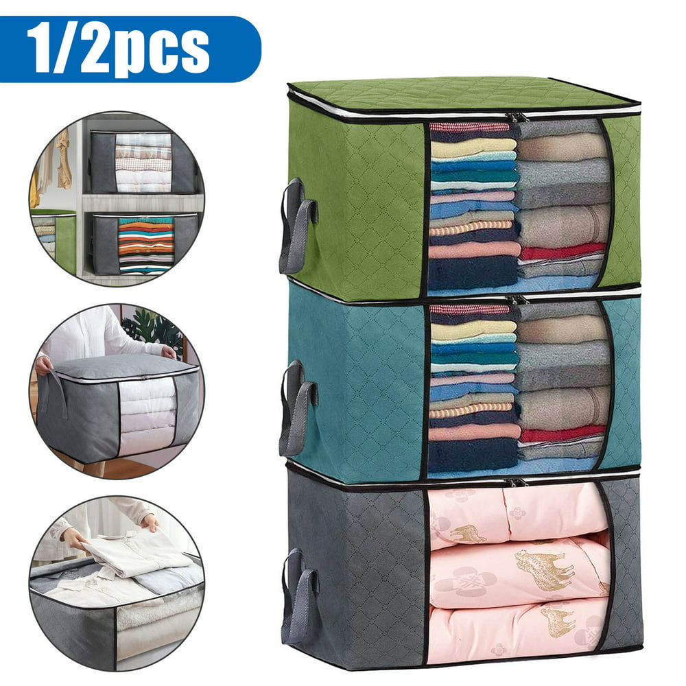 2/1Pcs Cloth Storage Bags, EEEKit Foldable Non-Woven Fabric Clothing ...