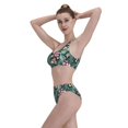 thumbnail image 6 of Picia Rose Flowers Women's High Waisted Bikini Scoop Neck Swimsuit Two Pieces Bathing Suit-Large, 6 of 8