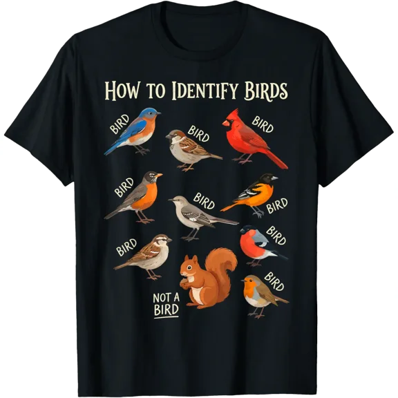 How To Identify Birds Nerd Birdwatcher Birdwatching Joke Tee T-Shirt