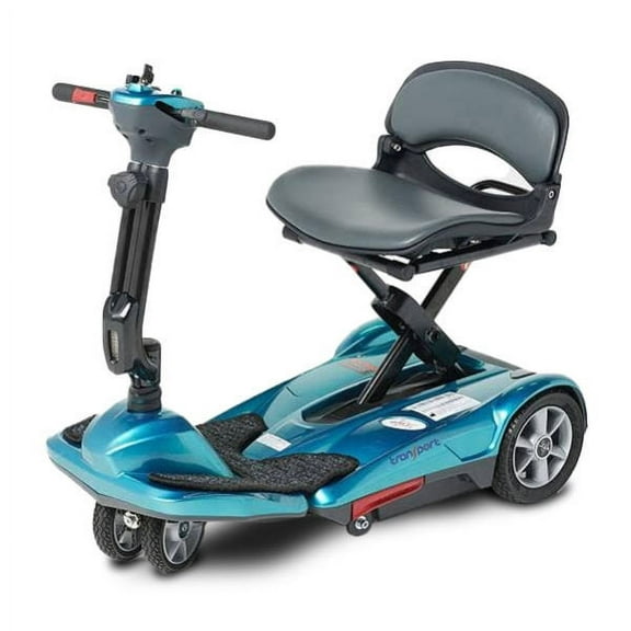 EV Rider Transport Move S21M Manual Folding Mobility Scooter - Lithium Battery Airline Friendly- Lightweight 44 lbs. Total - Blue