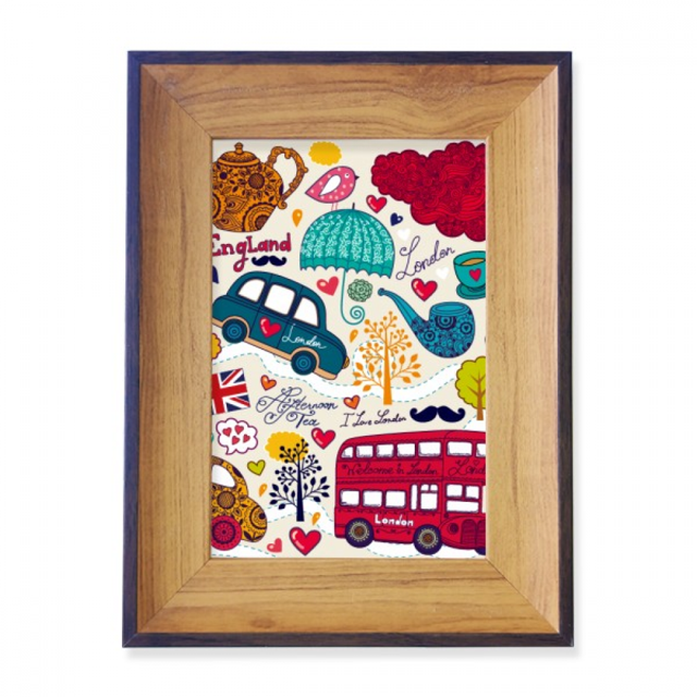 Bus Tower UK England Big Ben Landmark Photo Frame Exhibition Display Art Desktop Painting