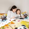 thumbnail image 4 of Castle Fairy Black White Panda Twin Bedding Sets,Floral Animal Bedding Comforter Set, 4 of 8